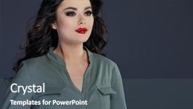  Presentation with beautiful green - Beautiful PPT theme featuring keratin - portrait of beautiful female model backdrop and a  colored foreground