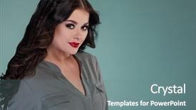  Presentation with beautiful green - Slide set with keratin - portrait of beautiful female model background and a  colored foreground