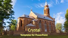  Presentation with history church - Slide deck consisting of kernave at summer lithuania background and a tawny brown colored foreground