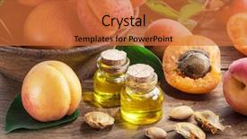 Presentation with apricot - Beautiful presentation design featuring kernel oil and apricot kernels backdrop and a red colored foreground