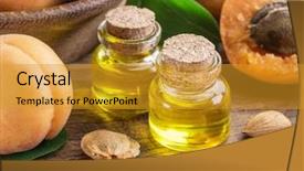  Presentation with apricot - Colorful slides enhanced with kernel oil and apricot kernels backdrop and a gold colored foreground