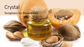  Presentation with apricot - Amazing presentation having kernel oil and apricot kernels backdrop and a yellow colored foreground