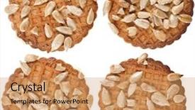  Presentation with close up fennel seed - Presentation theme enhanced with kernite - cookie with seeds close up background and a coral colored foreground