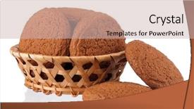  Presentation with cookies - Audience pleasing slides consisting of kernite - delicious oatmeal cookies isolated backdrop and a soft green colored foreground