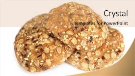  Presentation with cookies - Amazing slides having kernite - delicious oatmeal cookies isolated backdrop and a yellow colored foreground