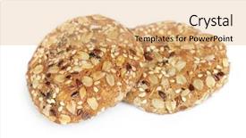  Presentation with cookies - Audience pleasing slide deck consisting of kernite - delicious oatmeal cookies isolated backdrop and a coral colored foreground