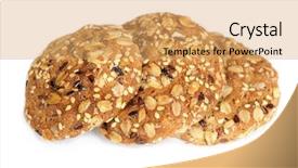  Presentation with soft oatmeal cookies - Cool new slide set with kernite - delicious oatmeal cookies isolated backdrop and a yellow colored foreground