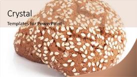  Presentation with seeds - Amazing PPT theme having kernite - oatmeal cookies with sesame seeds backdrop and a coral colored foreground