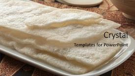  Presentation with krupuk - Slide deck enhanced with kerupuk - indonesian krupuk udang prawn crackers background and a coral colored foreground