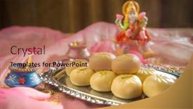  Presentation with milk - PPT theme featuring kesar-milk-pedha-offered background and a coral colored foreground