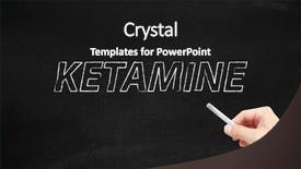  Presentation with autobiography biography written in search - Slide deck consisting of ketamine written on a blackboard background and a black colored foreground