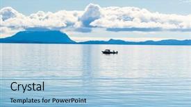  Presentation with ship boat and sea - Beautiful theme featuring ketchikan usa travel in summer backdrop and a light blue colored foreground