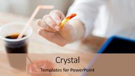  Presentation with fast food - Colorful slide deck enhanced with ketchup and drinking coca cola backdrop and a coral colored foreground