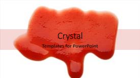  Presentation with medical iv drip - Beautiful slides featuring ketchup drip isolated on white backdrop and a red colored foreground