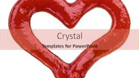  Presentation with shape heart - Cool new slide deck with ketchup in a shape backdrop and a coral colored foreground