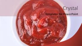  Presentation with white plate - Slide deck featuring ketchup-in-white-plate background and a red colored foreground
