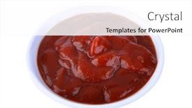  Presentation with white plate - Presentation with ketchup-in-white-plate background and a white colored foreground