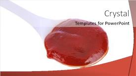  Presentation with tomato ketchup - Slide deck featuring ketchup-red-splashes-in-spoon background and a white colored foreground