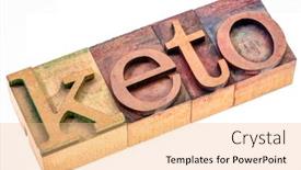  Presentation with carbs - Slide deck with keto-diet-concept-isolated-word background and a coral colored foreground