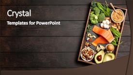  Presentation with keto - PPT theme enhanced with keto diet food ingredients background and a tawny brown colored foreground
