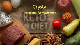  Presentation with carbs - Cool new slide set with keto-diet-low-carbs-food backdrop and a tawny brown colored foreground