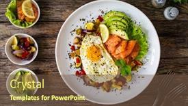  Presentation with salmon - Slide deck with keto-diet-smoked-salmon-sunny background and a tawny brown colored foreground