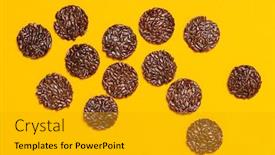  Presentation with keto - Amazing slide deck having keto-flax-crackers-top-view backdrop and a gold colored foreground