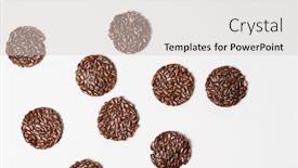  Presentation with keto - Presentation design consisting of keto-flax-crackers-top-view background and a light gray colored foreground