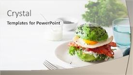  Presentation with keto - PPT theme enhanced with keto paleo diet avocado breakfast burger with bacon egg tomato background and a white colored foreground