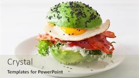  Presentation with bacon - Beautiful presentation theme featuring keto-paleo-diet-avocado-breakfast backdrop and a mint green colored foreground