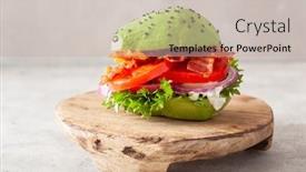  Presentation with keto - Presentation theme with keto-paleo-diet-avocado-burger background and a soft green colored foreground