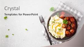  Presentation with cauliflower - Beautiful PPT theme featuring keto-paleo-diet-lunch-mashed backdrop and a white colored foreground