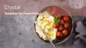  Presentation with keto - Cool new presentation theme with keto-paleo-diet-lunch-mashed backdrop and a coral colored foreground