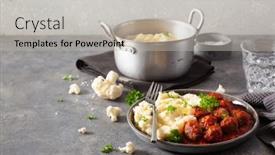  Presentation with keto - Amazing PPT theme having keto-paleo-diet-lunch-mashed backdrop and a light gray colored foreground