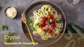  Presentation with keto - Presentation theme consisting of keto-paleo-diet-zoodles-spiralized background and a tawny brown colored foreground