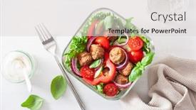  Presentation with lunch box - Slide set having keto-paleo-lunch-box background and a light gray colored foreground