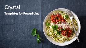  Presentation with keto - Beautiful slide set featuring keto paleo zoodles bolognese zucchini backdrop and a ocean colored foreground