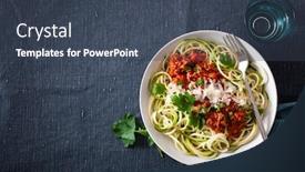  Presentation with keto - Slides enhanced with keto-paleo-zoodles-bolognese-zucchini background and a ocean colored foreground