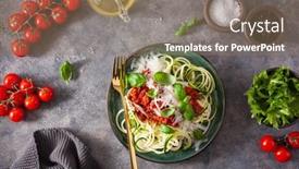  Presentation with keto - Theme with keto-paleo-zoodles-bolognese-zucchini background and a coral colored foreground