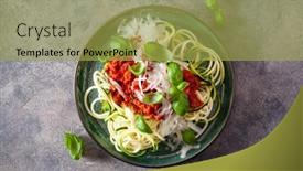  Presentation with keto - Amazing PPT layouts having keto-paleo-zoodles-bolognese-zucchini backdrop and a yellow colored foreground