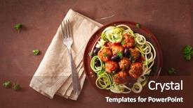  Presentation with keto - Audience pleasing presentation design consisting of keto paleo zoodles zucchini noodles backdrop and a tawny brown colored foreground