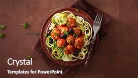  Presentation with keto - Presentation theme featuring keto paleo zoodles zucchini noodles background and a tawny brown colored foreground