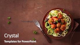  Presentation with keto - Presentation design enhanced with keto paleo zoodles zucchini noodles background and a tawny brown colored foreground