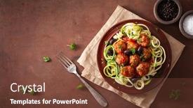 Presentation with keto - PPT theme featuring keto-paleo-zoodles-zucchini-noodles background and a tawny brown colored foreground