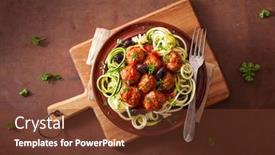  Presentation with keto - Amazing PPT layouts having keto-paleo-zoodles-zucchini-noodles backdrop and a tawny brown colored foreground