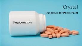  Presentation with drug - Slide set having ketoconazole-antifungal-agent-medical-drug background and a  colored foreground