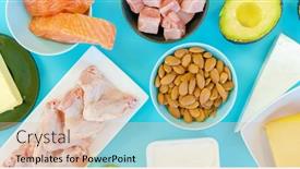  Presentation with diet low carb - Cool new slide set with ketogenic-diet-food-low-carb backdrop and a lemonade colored foreground