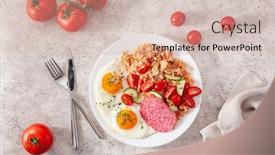  Presentation with ketogenic diet - PPT layouts with ketogenic-paleo-diet-breakfast-cauliflower background and a soft green colored foreground