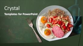  Presentation with ketogenic diet - Colorful PPT theme enhanced with ketogenic-paleo-diet-breakfast-cauliflower backdrop and a dark gray colored foreground