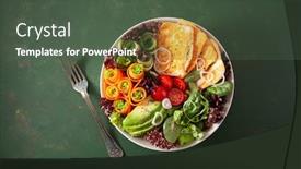  Presentation with ketogenic diet - Presentation theme having ketogenic-paleo-diet-lunch-bowl background and a dark gray colored foreground
